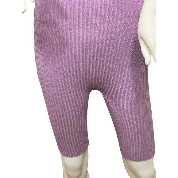 Daisy Women’s Ribbed Romper S Lavender Unitard Scoop Neck Spaghetti Straps Dance - Picture 10 of 11